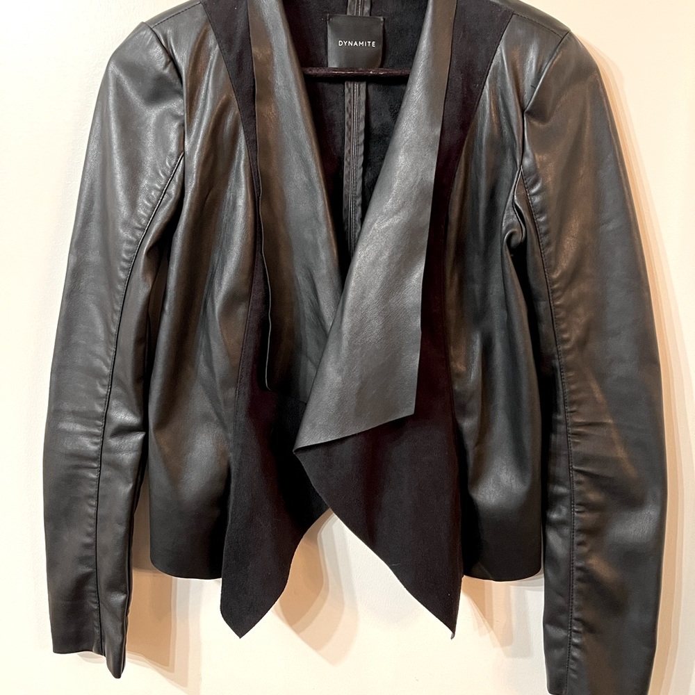 Dynamite waterfall faux leather jacket/blazer